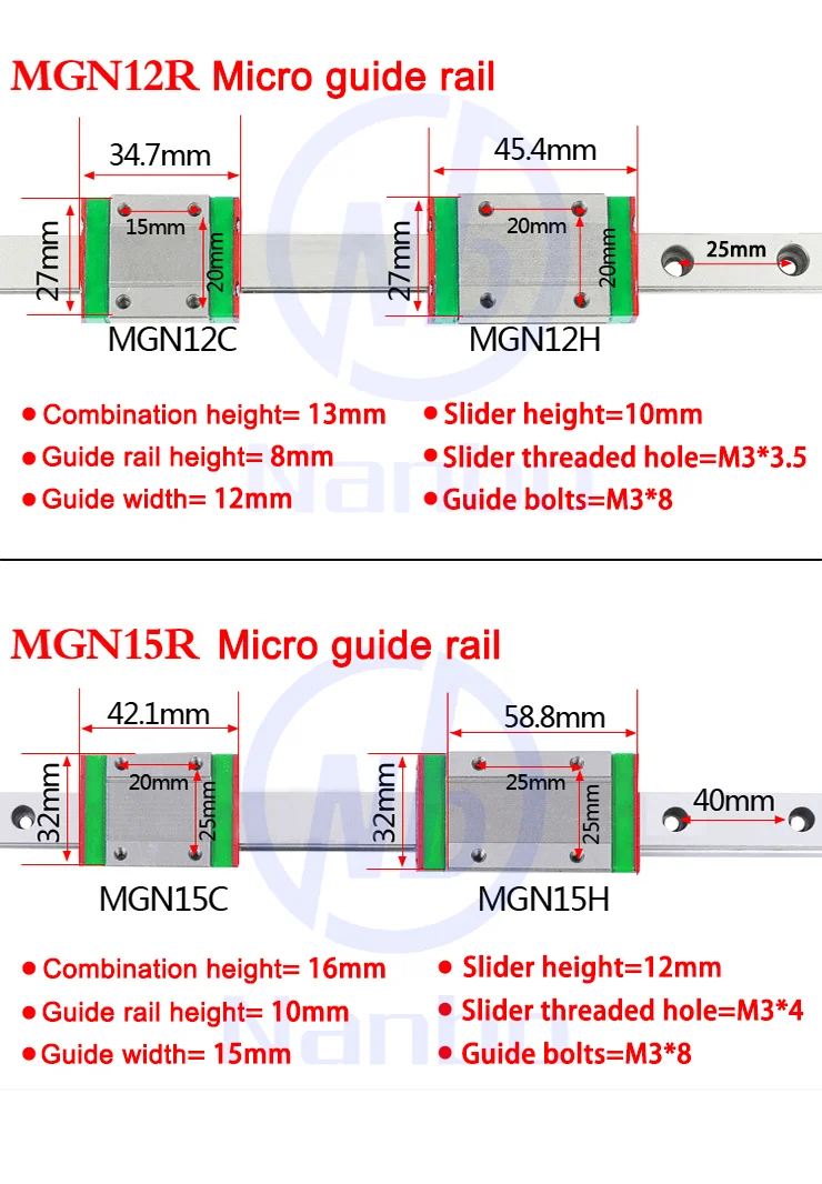 Hiwin Rail 1000mm MGN12 Linear Rail Guide For 3D printer