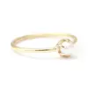 prong setting engagement ring Freshwater Pearl dainty ring Dainty engagement women Ring