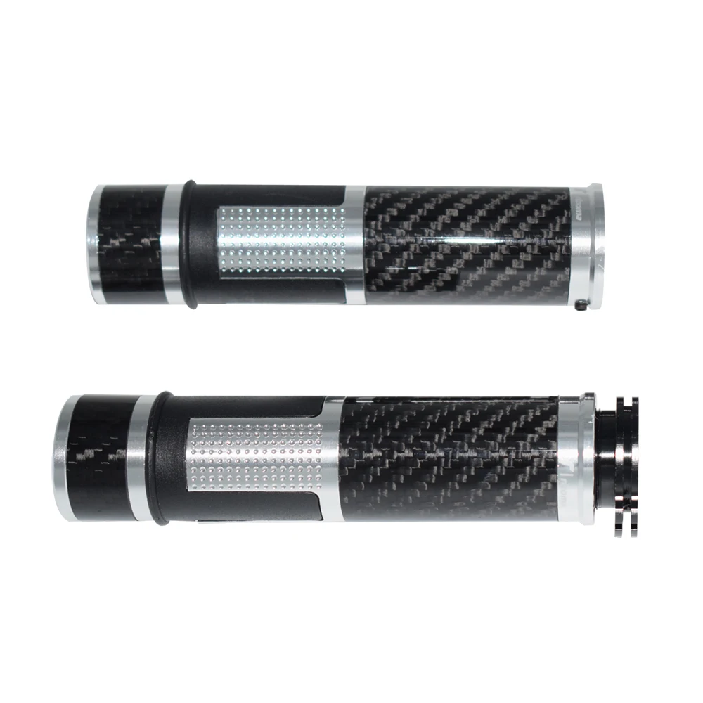 Carbon Fibre Style Motorcycle Handlebar Grips 7/8'' 22mm Aluminum Alloy