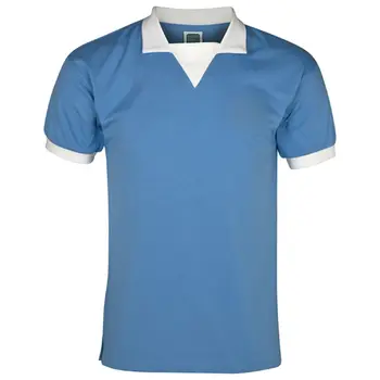 Sky Blue Plain Soccer Jersey With Collar
