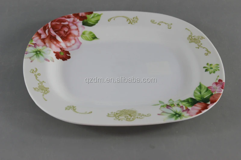 Cheap Square Melamine Dessert plate Picnic oval plate
