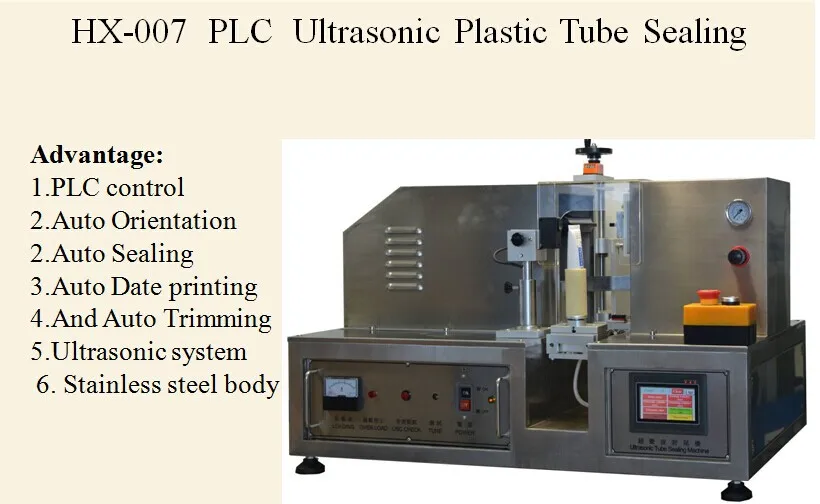 Hx007 Manual Ultrasonic Plastic Tube Sealing Machine For Cosmetic,With Data And Batch Embossing