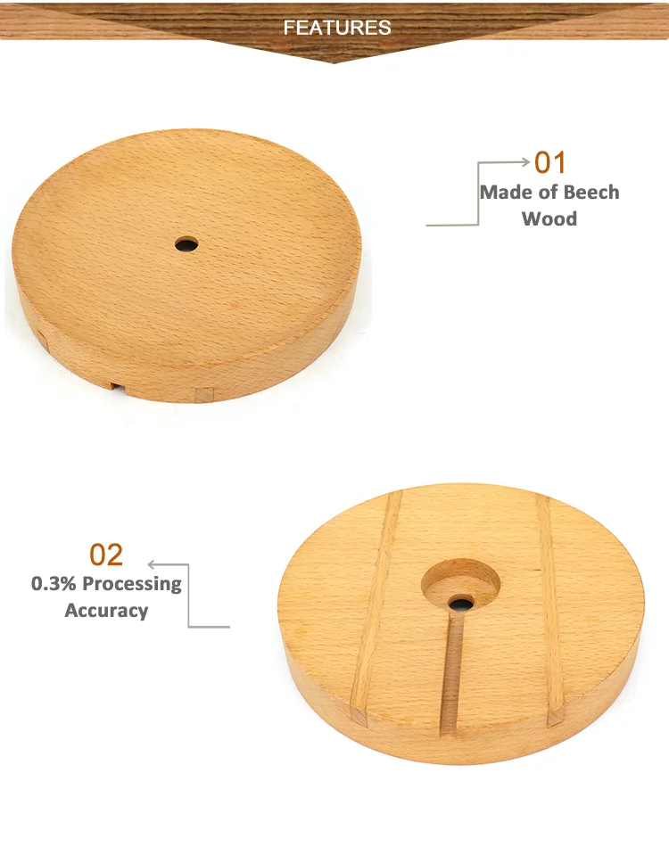 Handmade Disc Shaped Wood Lamp Base,Wooden Led Base Manufacturer Buy