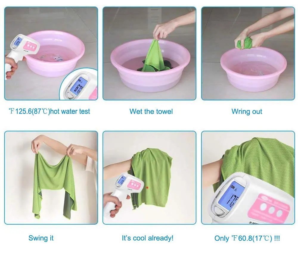 Glofit Portable Sports Workout Fitness Gym Yoga Pilates Travel Camping Ice Cool Towel Quick Dry Microfiber Cooling Towel