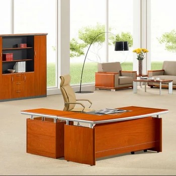 Cherry Wood L Shaped Office Senior Manager Desk Director Table Foh