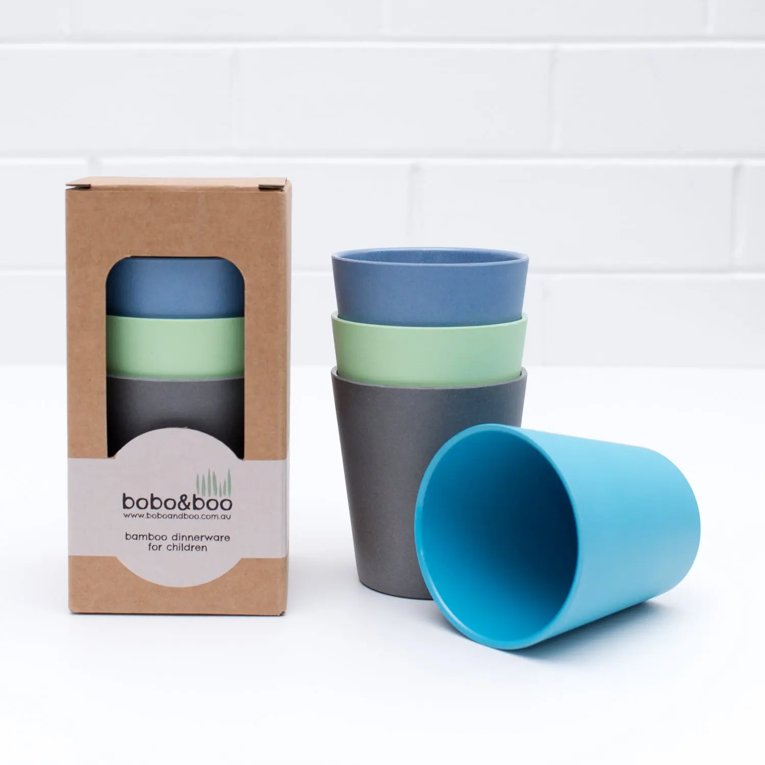 Bamboo Kids Dinnerware Set for Everyday Use BPAFree Bamboo Fiber Drinking Cups for Children 4