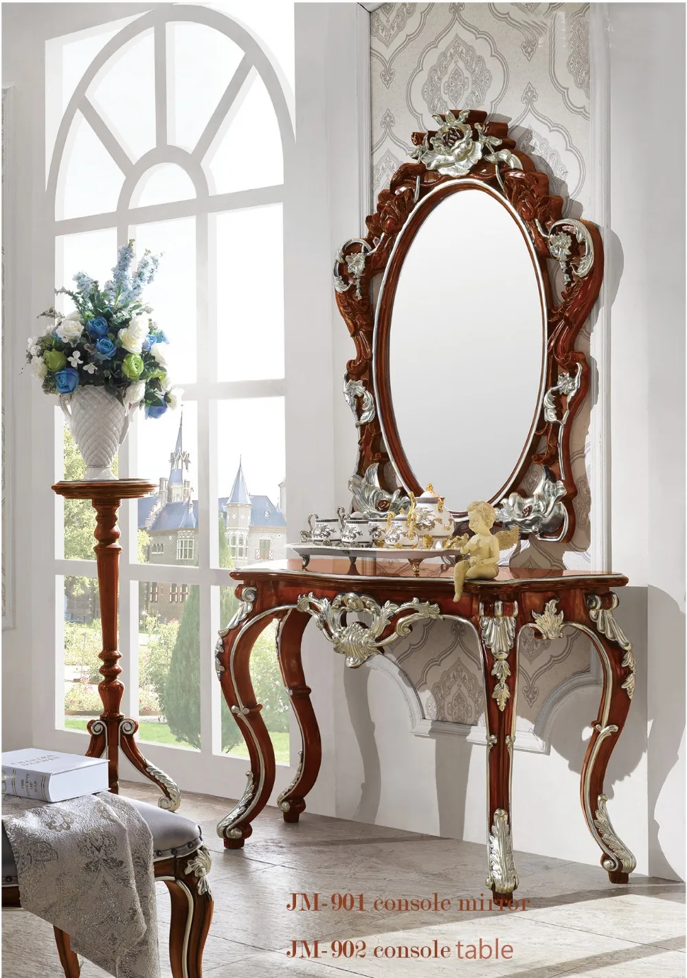 Classic Living Room Furniture And Tv Baroque Style Wine