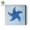 Blue starfish canvas painting with flash powder wall art