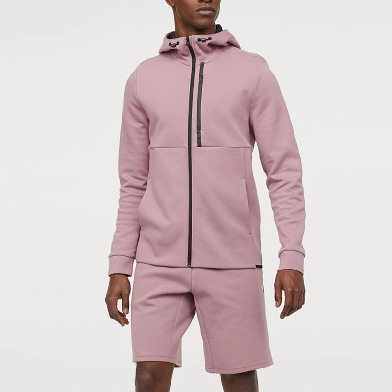 pink zip hoodie men's