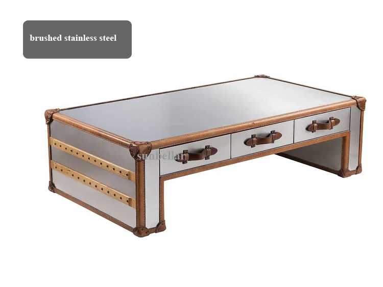 Luxury Vintage Trunk Coffee Table 100genuine Leather Antique Chests