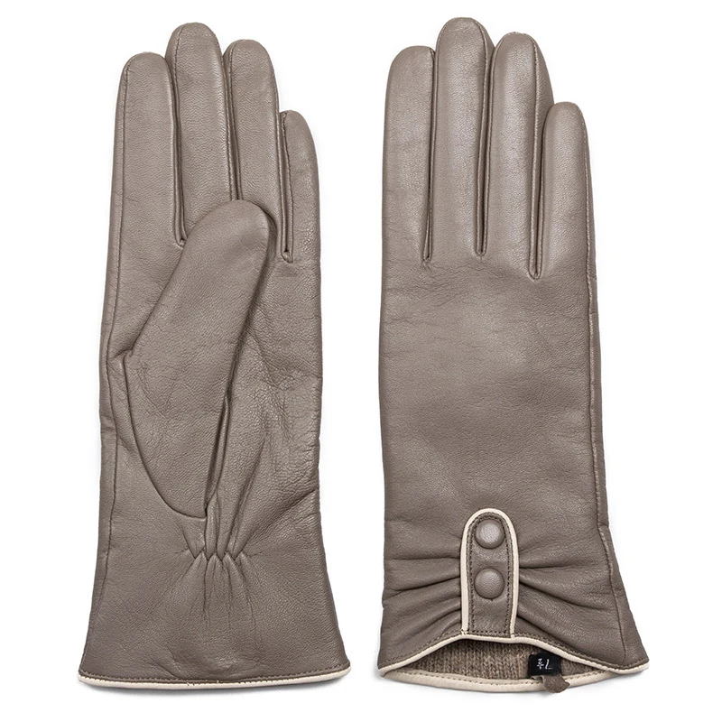 grey sheepskin gloves
