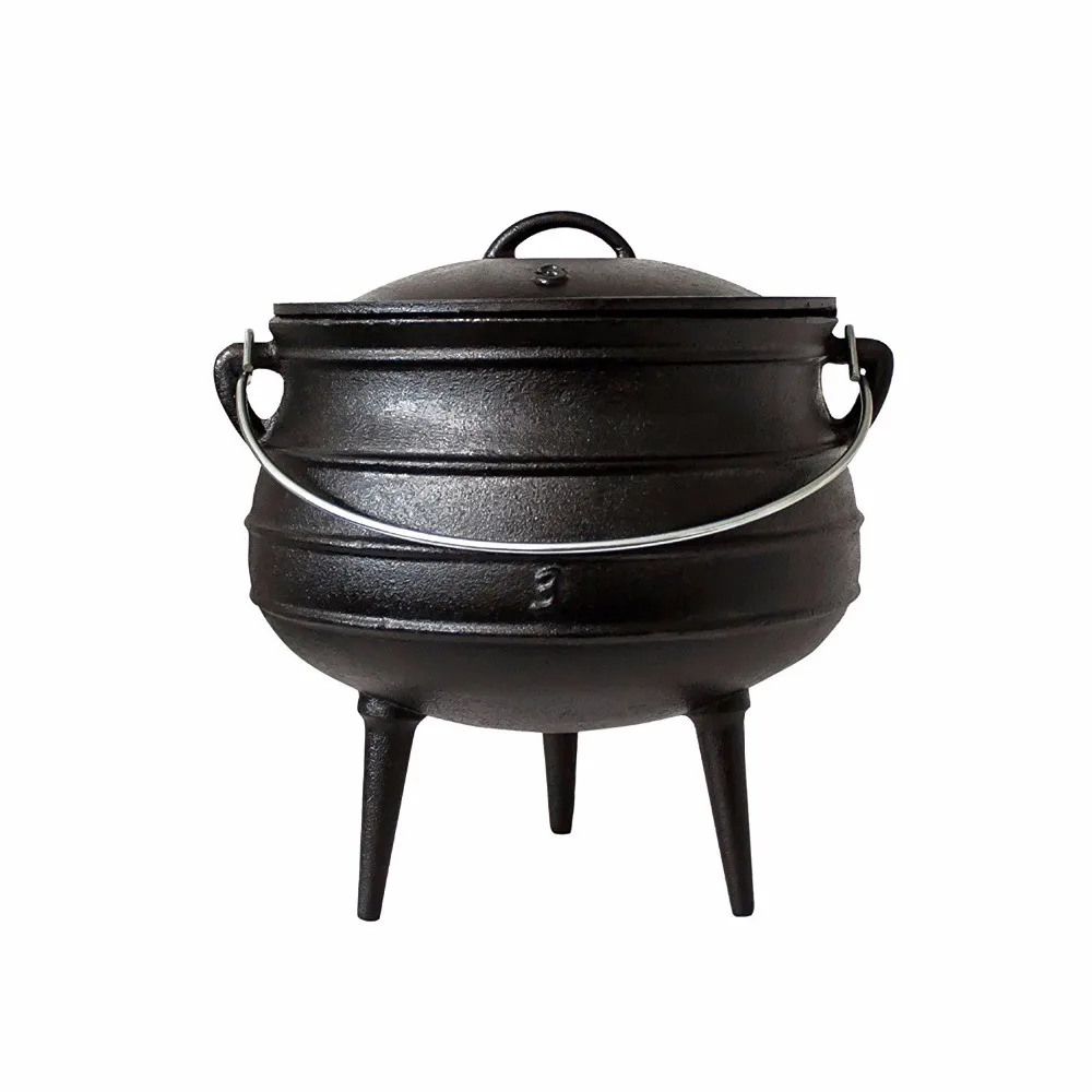 Three Legged Cast Iron Potjie/dutch Oven Cooking Pot Cauldron South African Braai Kitchen Outdoor Cooking