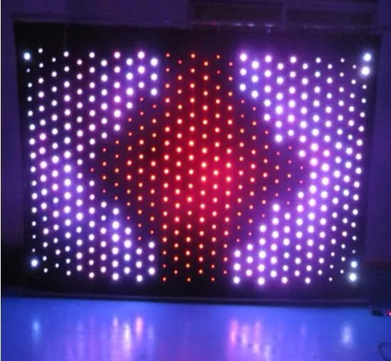 Free Shipping Indoor/Outdoor Decoration P12 3*6m Full Color LED Curtain Play Video