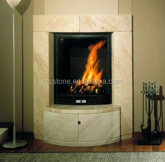 Casa Decoración elegante natural interior tallado chimenea de mármol en