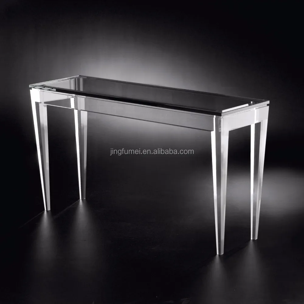 Customized 4 Legs Acrylic Foyer Console Table Clear Lucite Side Table