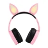 High-end wireless LED seven-color flashing Blue-tooth rabbit earphone for kids easter gift