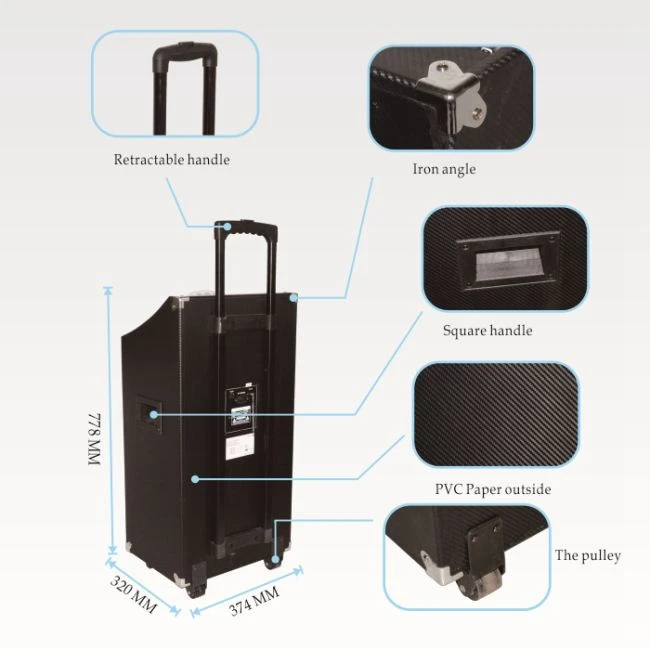 Hoxen Outdoor Trolley Speaker Box Subwoofer Karaoke Player Speaker Portable Speaker With LED Light - ANKUX.COM