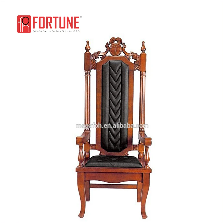 Tall Back Wooden Chair  : Four Solid Dark Cherry Finish Wooden Tall Chairs.