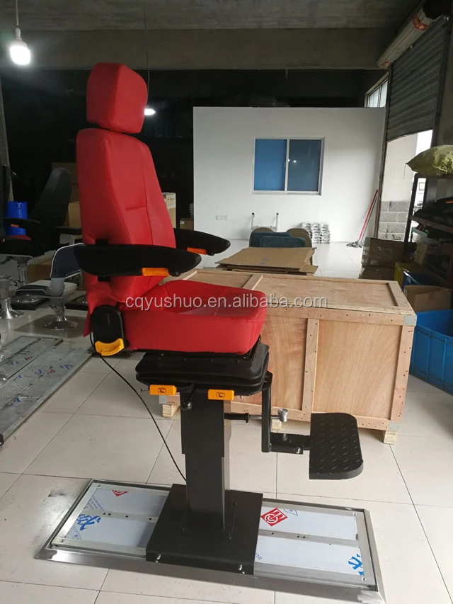 Marine Boat Adjustable Red Orbital Pilot Captain Chair Seat Leather