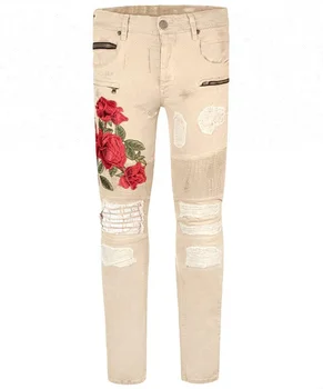 red zipper jeans