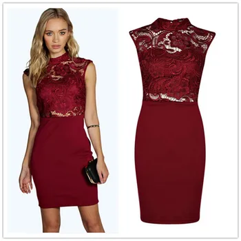 burgundy lace midi dress