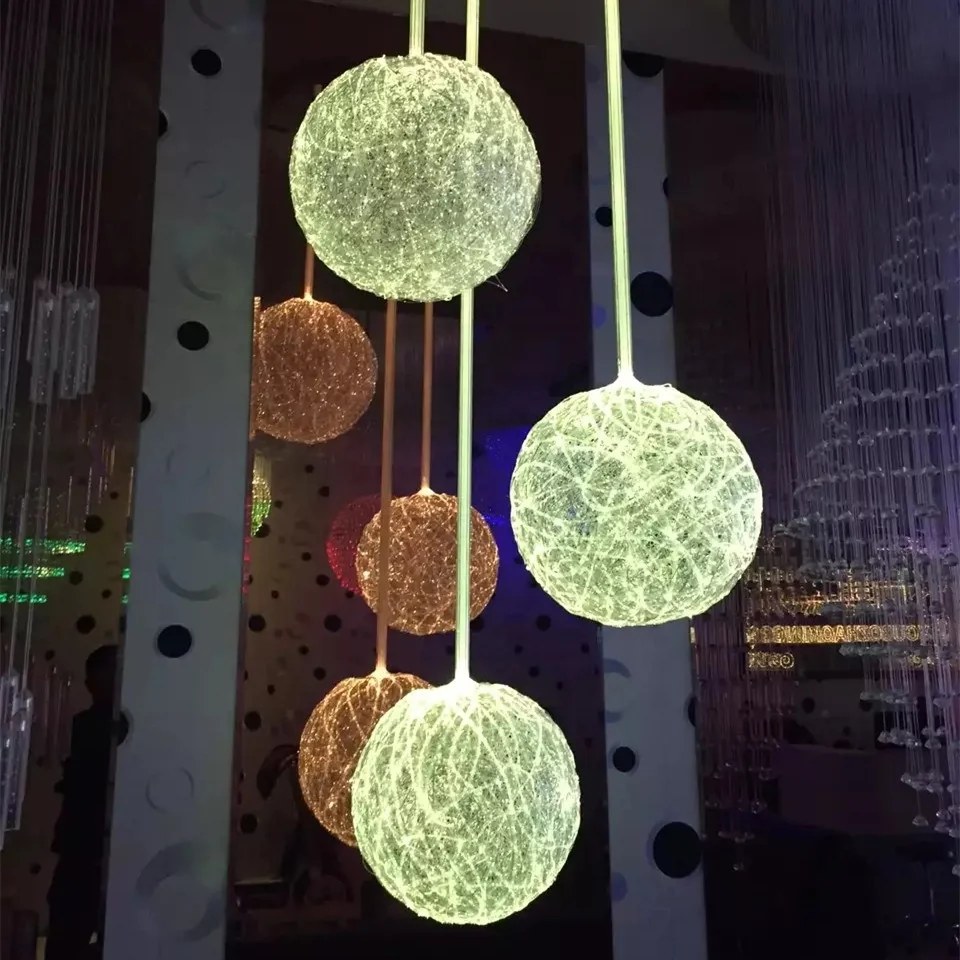 Fiber Optic Chandeliers With Handwoven Glowing Globes Buy Led Fiber
