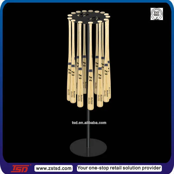 Tsdm839 Store Free Standing Metal Hanging Baseball Bat Display Holder