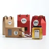 PVC Window Take Away Favor Honey Jam Bottle Kraft Boxes With Handle