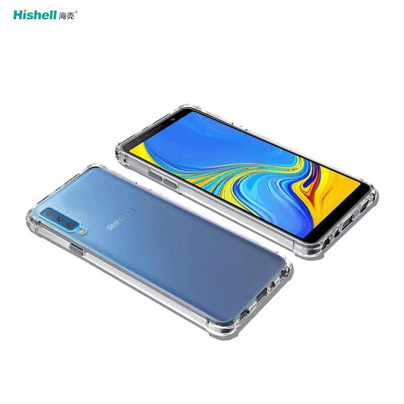 Hot Selling TPU Acrylic 2 In 1 Transparent Shockproof Phone Case For Samsung Galaxy A7 2018