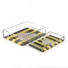 Heart pattern clear acrylic serving tray with handles