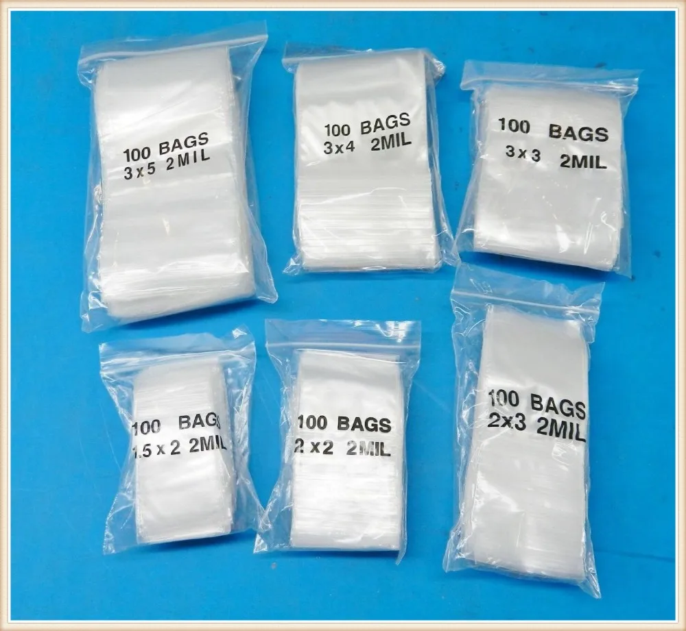 Whole Zlb 155 Ziplock Bags 6 Assorted Sizes Clear 2mil Baggies Whole Zlb 155 Ziplock Bags 6
