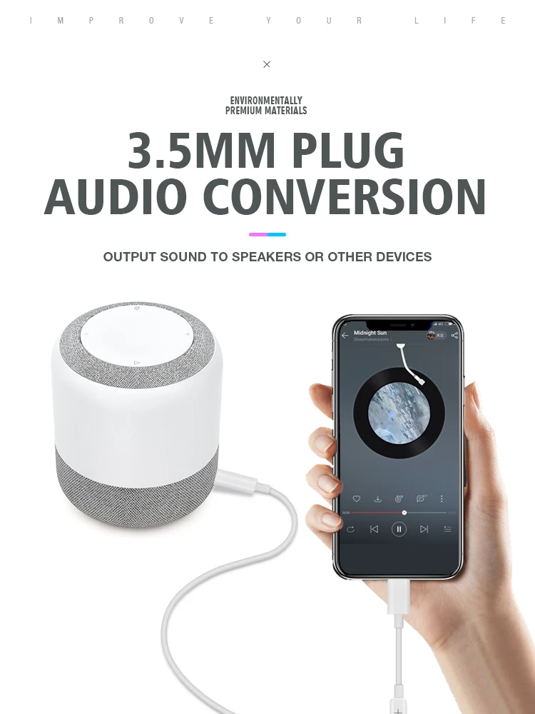 New Design For Apple Headphone Adapter 3.5mm Audio Jack Adapter To