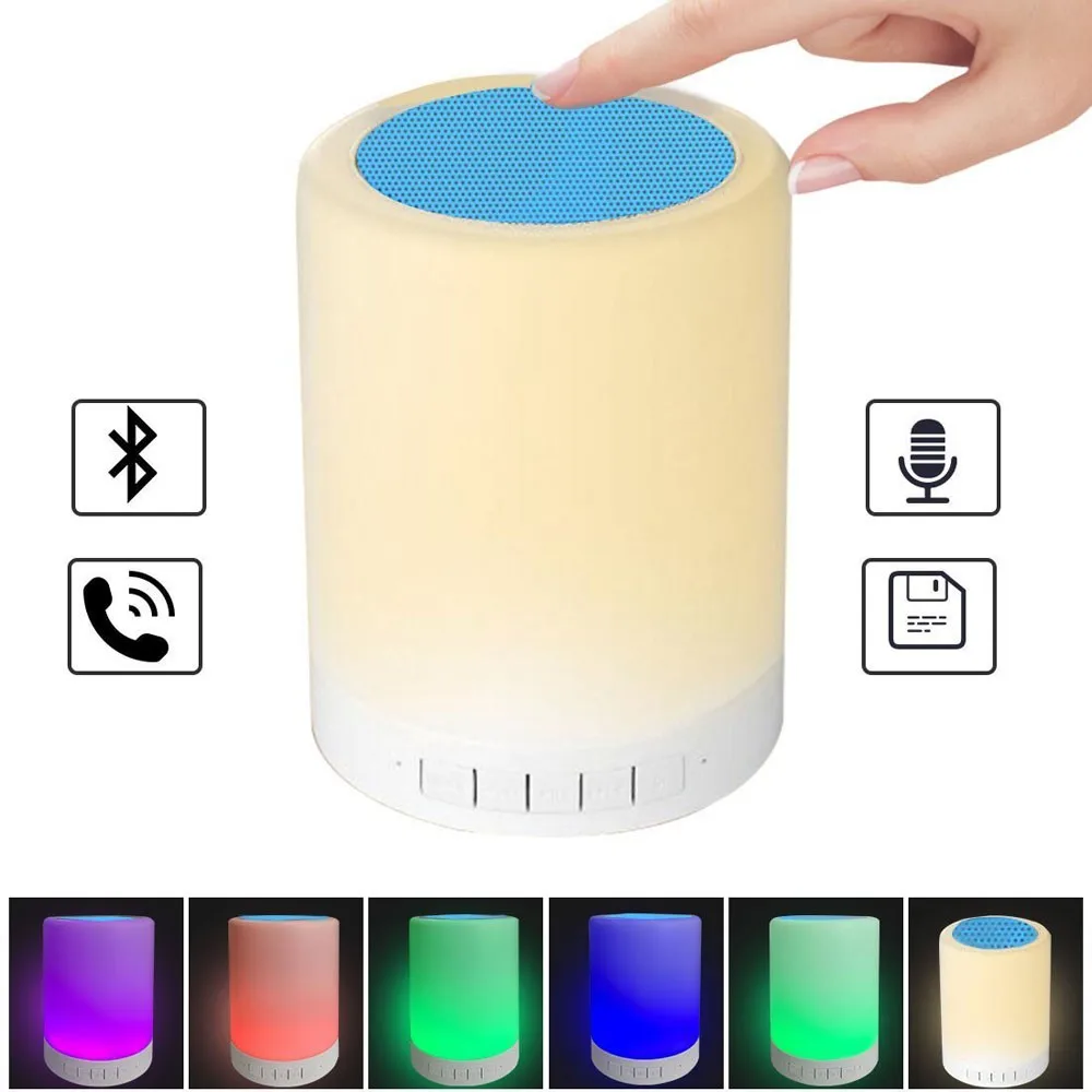 Bluetooth wireless Speaker Touch Sensor Smart LED Light Table Lamp portable speaker - ANKUX.COM