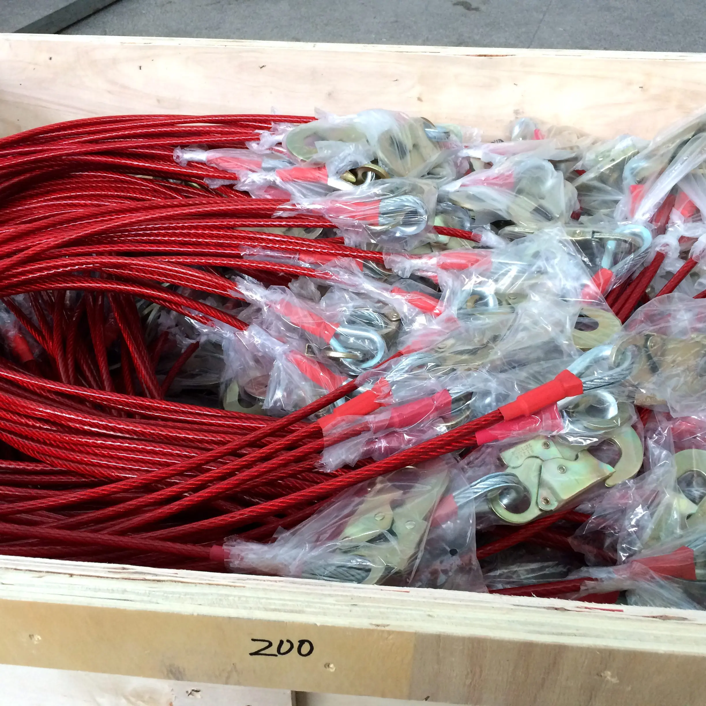 Red PVC Wire Rope Assembly for Personal Fall Protection