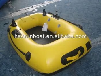 small inflatable fishing boat 1 person yellow fishing