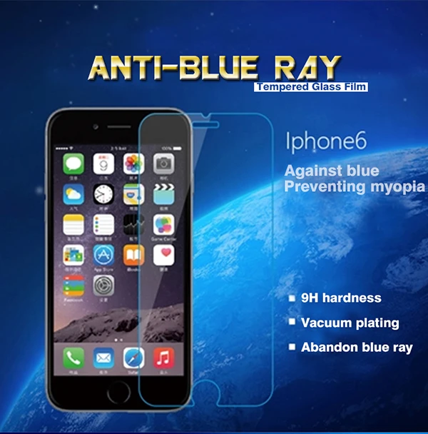 Eyes Care Anti Blue Light Anti Uv Ray Tempered Glass Screen Protector For Iphone 5 Blue Lingt 2493