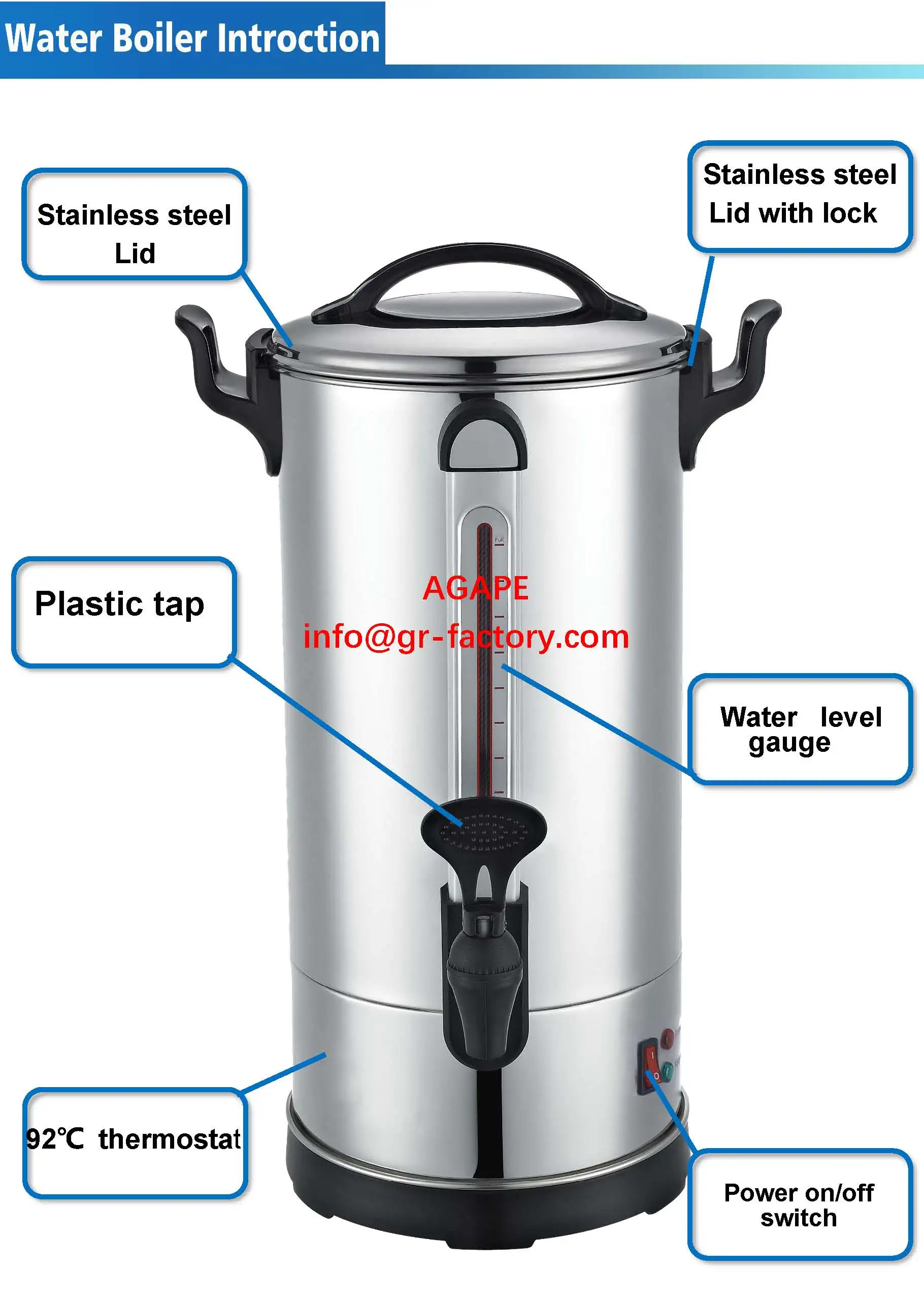 1600w Electric Water Boiler Water Urn Tea Urn 20 Liter Buy Electric