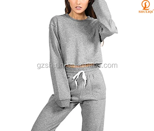 Wholesale crop top hoodie and joggers With Style And Elegance For