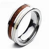 Custom Tungsten Carbide Wedding Band with Nature Dear Antler and Wood Inlay Mens Comfort Ring