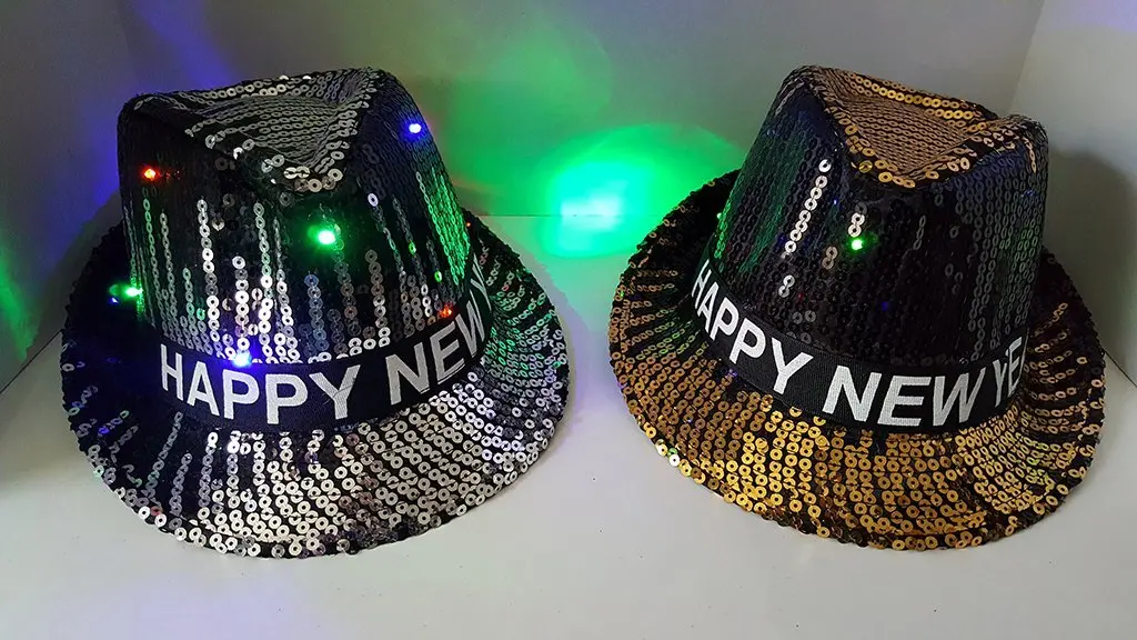 light up new years hats