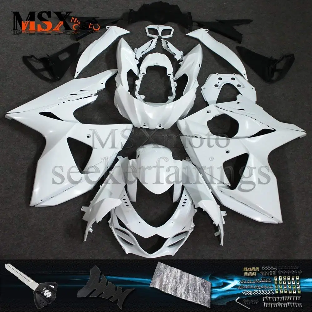 TCMT Unpainted White Fairing Bodywork Kit Fits For Suzuki GSX-R600 GSXR 600 GSXR750 2008 2009 2010