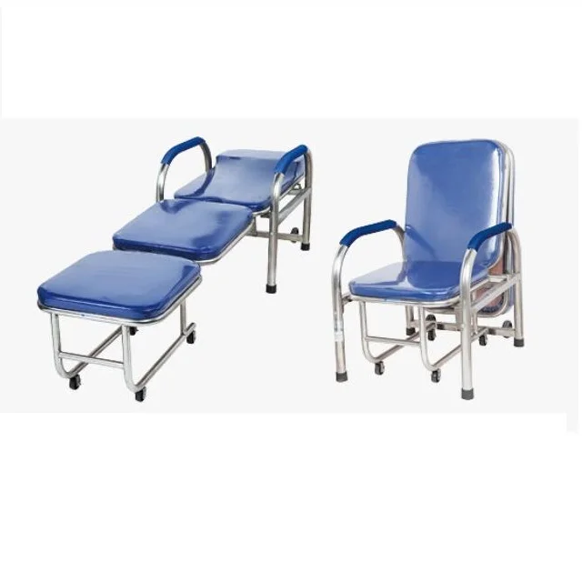 hospital stainless steel accompany chair with armrest / medical chair