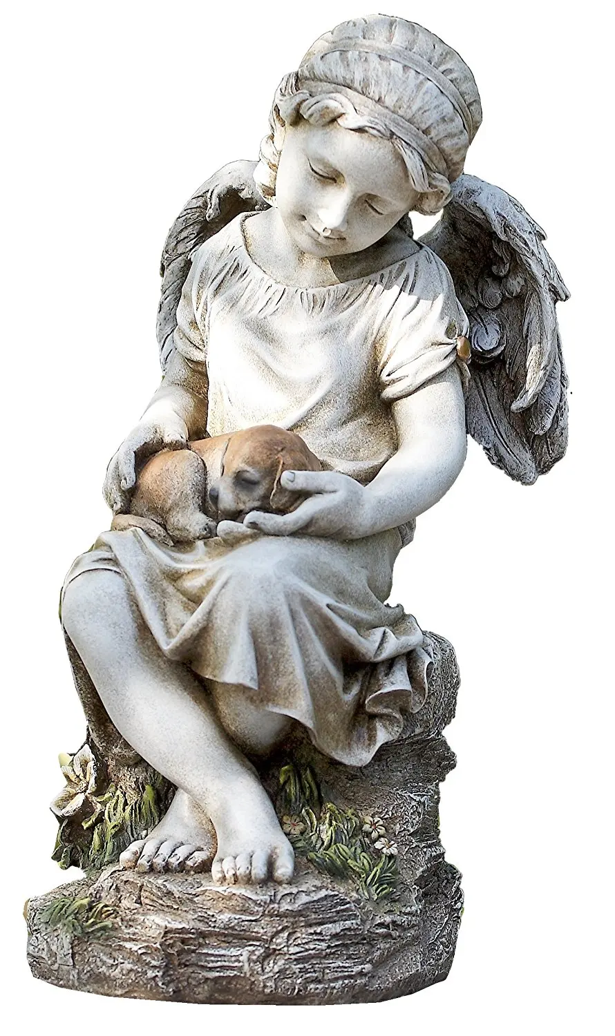 angel dog statue