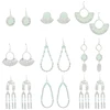 Fancy Custom hammed paved gemstone worn silver jewelry earrings