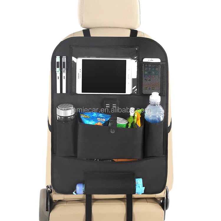 Cheap Kids Car Organizer Kick Mat Car Seat Back Organizer With 4 Usb