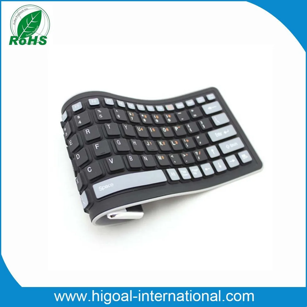 Portable silicone rubber flexible keyboard