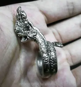 Factory Supply Aninmal Thai Snake shape pewter ring silver new fashion for women men biker Unique Wholesale high Quality Cheap