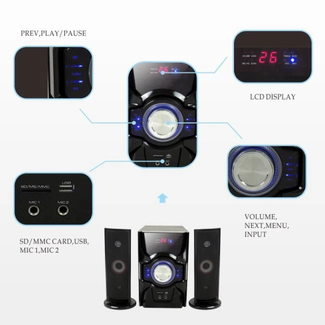 newest products touch control screen audio 3 inch subwoofer bass multimedia speaker 2.1 technics home theater system N-23 - ANKUX.COM