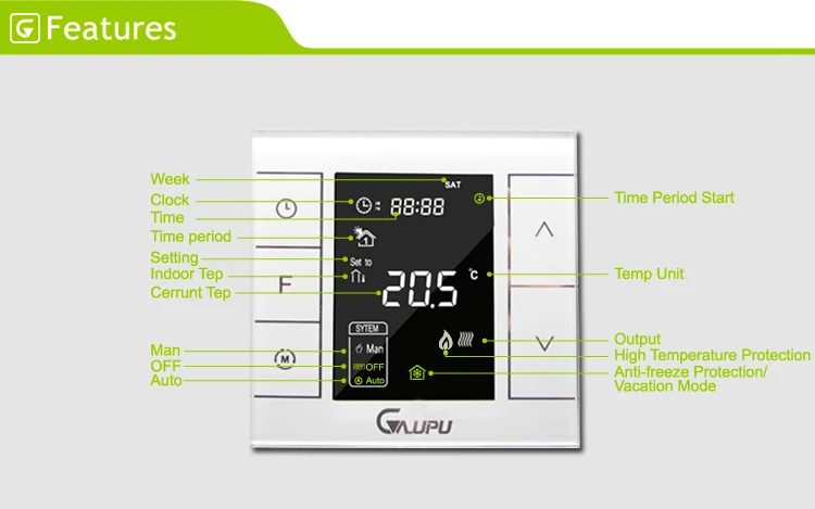 Gaobiao GM7-WH WIFI Wireless Smart Thermostat