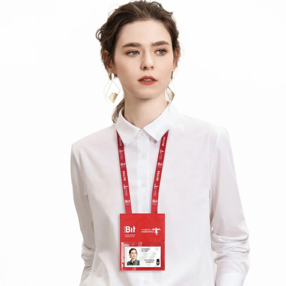 Business Name Card Holder For Meeting Hang Reusable Fabric Holder Neck